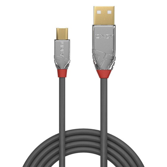 Lindy 1m USB 2.0 Type A to Micro-B Cable - Cromo Line - 1 m - USB A - Micro-USB B - USB 2.0 - 480 Mbit/s - Grey
