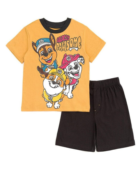 Boys Chase Marshall Rubble T-Shirt and Shorts Outfit Set to