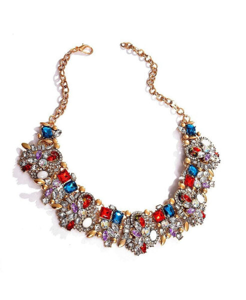 Women's Multicolour Stone Cluster Necklace