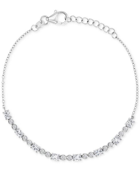 Браслет Macy's Oval Zirconia & Bezel Chain