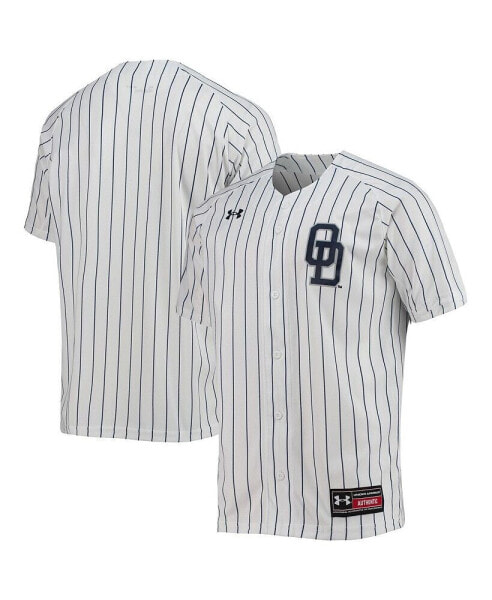 Men's White Old Dominion Monarchs Pinstripe Replica Baseball Jersey