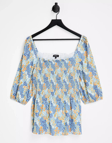 Simply Be shirred top in floral