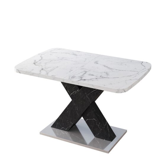 Stretchable White Marble Dining Table