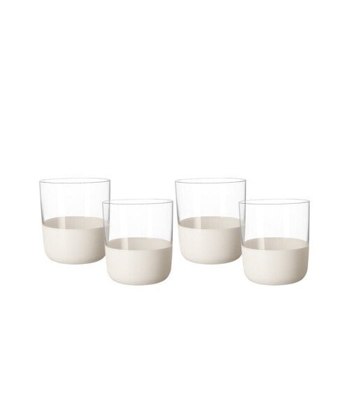 Villeroy Boch Manufacture Rock Blanc Double Old Fashioned Glasses, Set of 4