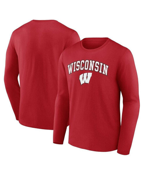 Men's Red Wisconsin Badgers Campus Long Sleeve T-shirt
