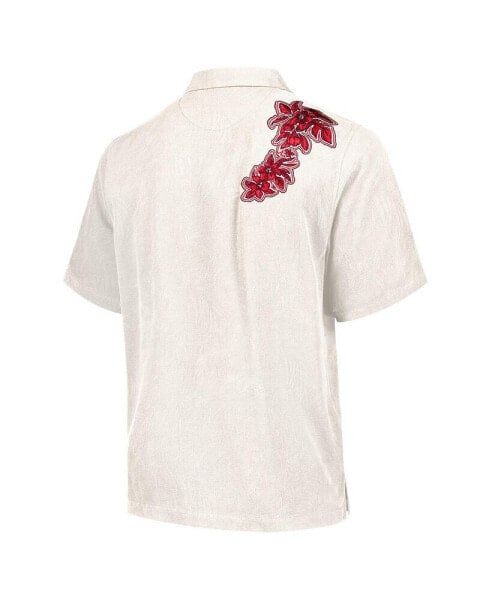 Men's Cream Kansas City Chiefs Hibiscus Camp Button-Up Shirt