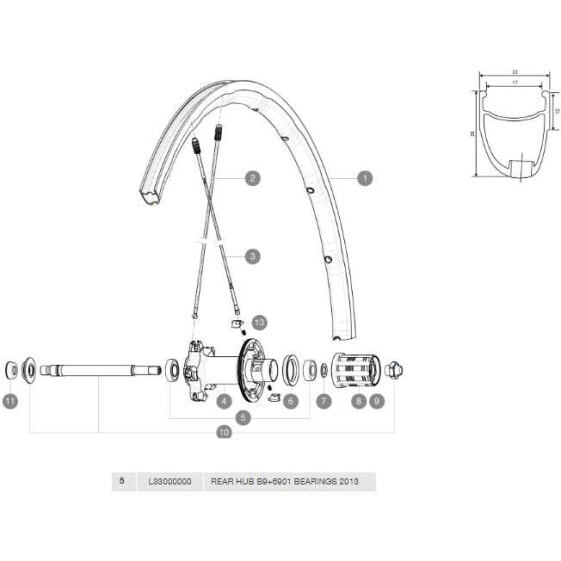 MAVIC Rear Hub QRM/B9 Bearing Set