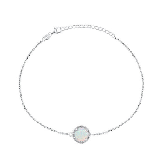 Charming silver bracelet with synthetic opal BRC126W