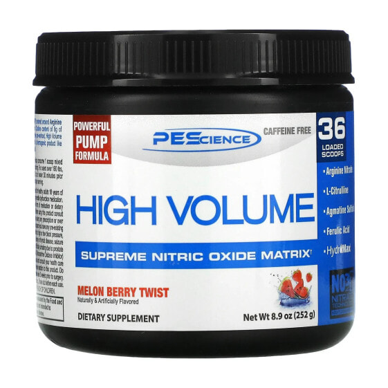 High Volume, Pump Powder, Caffeine-Free, Melon Berry Twist, 9.5 oz (270 g)