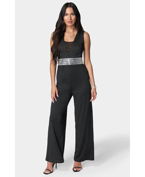 Women's Embellished Wide Leg Jumpsuit