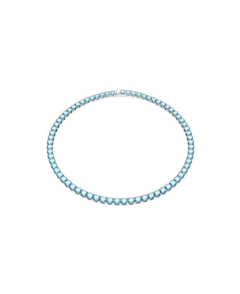 Crystal Round Cut Matrix Tennis Necklace