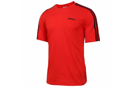 adidas E 3S Tee 经典三条纹训练运动圆领短袖T恤 男款 红色 / Футболка Adidas E 3S Tee T DU0444