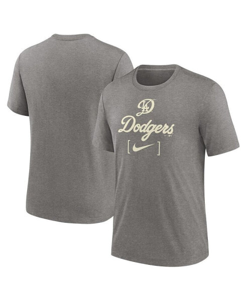 Men's Heather Charcoal Los Angeles Dodgers 2024 City Connect Tri-Blend T-Shirt