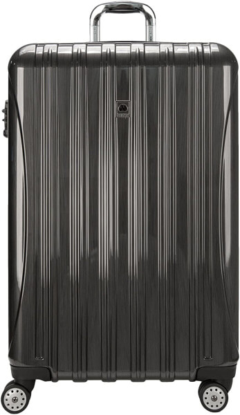Мужской чемодан пластиковый красный DELSEY Paris Titanium Hardside Expandable Luggage with Spinner Wheels, Graphite, Checked-Medium 25 Inch