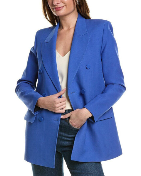 Lafayette 148 New York Trinity Wool Blazer Women's Blue S