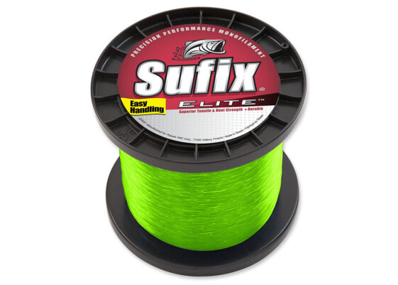 Sufix Elite Monofilament Fishing Line | Hi-Vis Yellow | 8 lb | 3000 yd