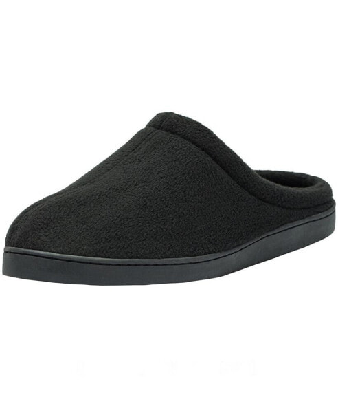 Mens Memory Foam Fleece Clog Slippers Wide Warm Slip On House Shoes