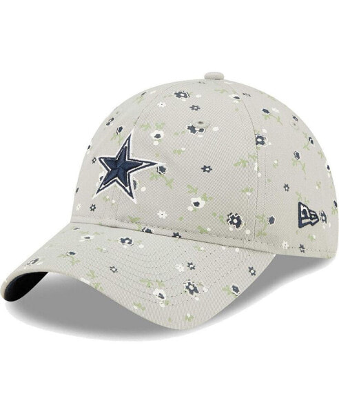 Women's Gray Dallas Cowboys Floral 9TWENTY Adjustable Hat