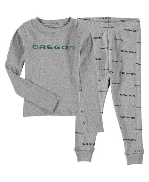 Пижама на длинный рукав и брюки OuterStuff Big Boys Heathered Gray Oregon Ducks