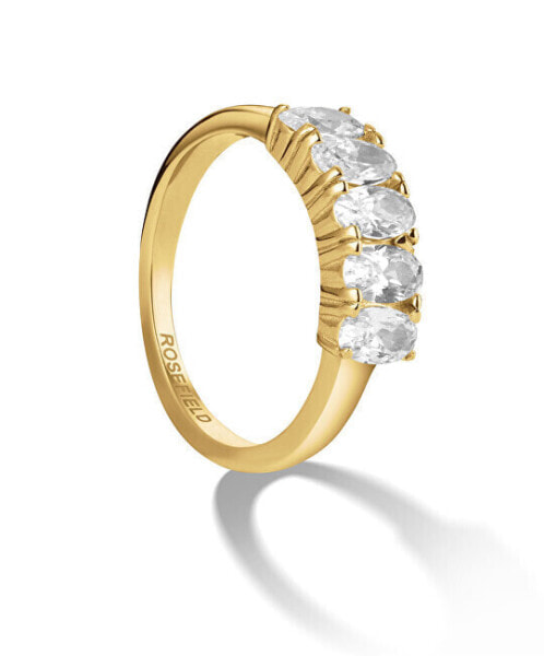 Sparkling gold-plated ring with JRFO zircons