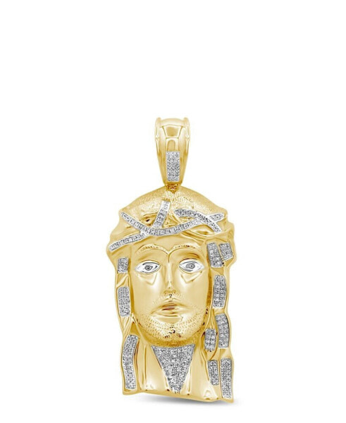 Men's Diamond Pharaoh Pendant (1/2 ct. t.w.) in 14k Gold-Plated Sterling Silver