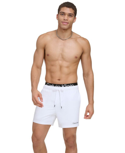 Men's Logo Elastic Waist Modern Euro 5" Volley Swim Trunks