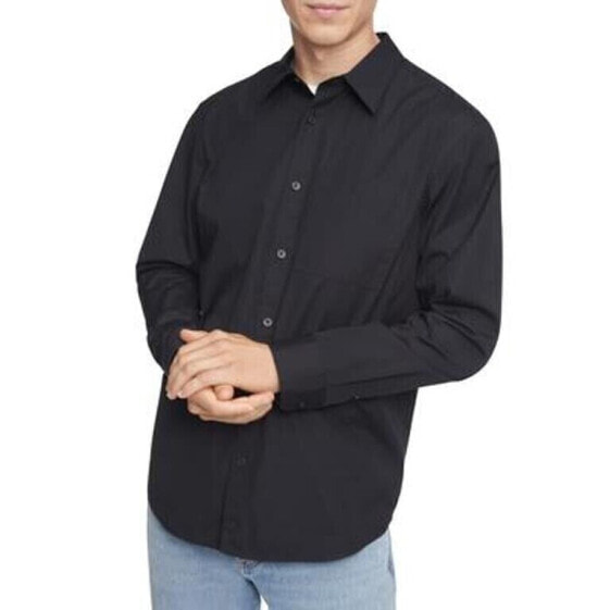 Calvin Klein Men's Solid Patch Pocket Button Down Easy Shirt Black L