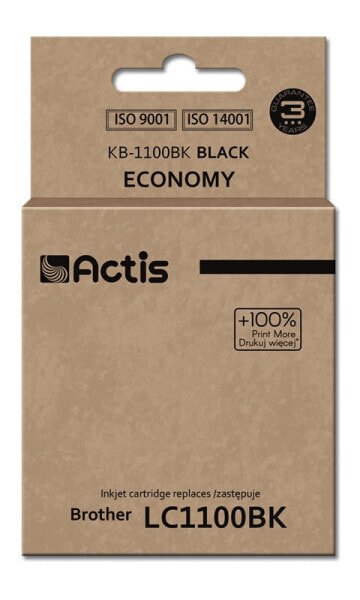 Actis KB-1100Bk ink (replacement for Brother LC1100BK / 980BK; Standard; 28 ml; black) - Standard Yield - Pigment-based ink - 28 ml - 1 pc(s) - Single pack