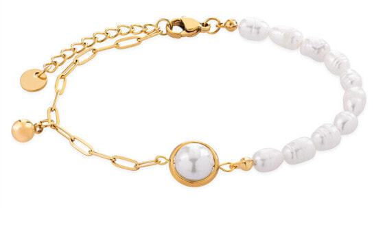 Charming Gold Plated Pearl Bracelet VGS1299G-1