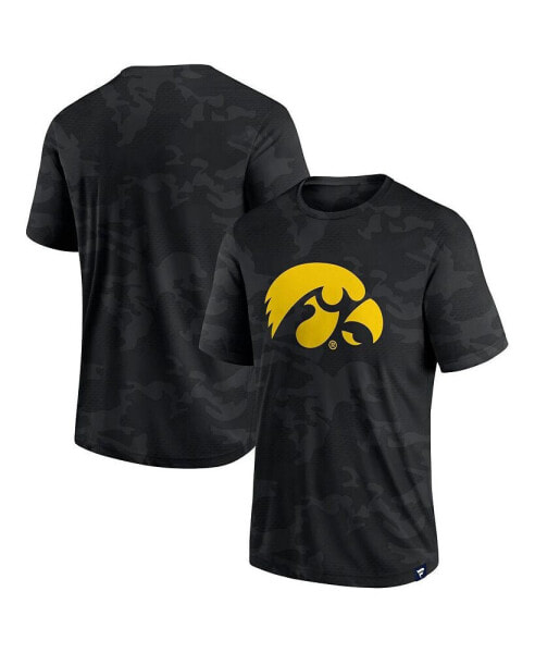 Men's Black Iowa Hawkeyes Camo Logo T-shirt