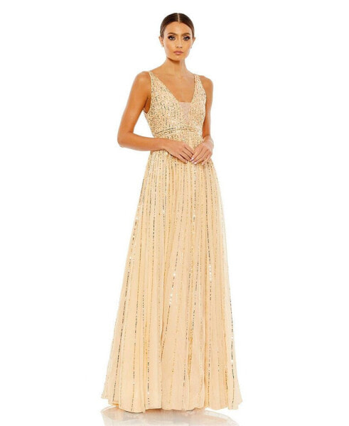 Women's V Neck Gown