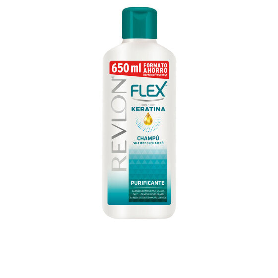 Шампунь очищающий FLEX KERATIN для жирных волос объемом 650 мл, бренд Revlon