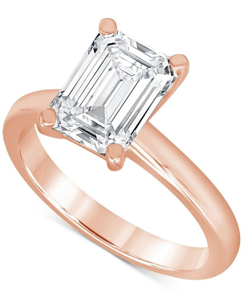 Certified Lab Grown Emerald-Cut Solitaire Engagement Ring (3 ct. t.w.) in 14k Gold