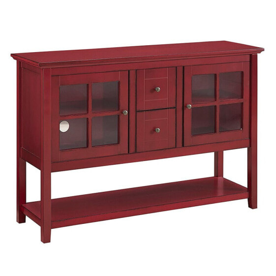 Тумба под телевизор Walker Edison 52" Wood Console Table TV Stand - Antique Red