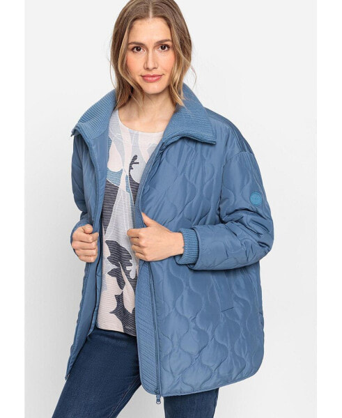 Women's Quilted High Collar Car Coat