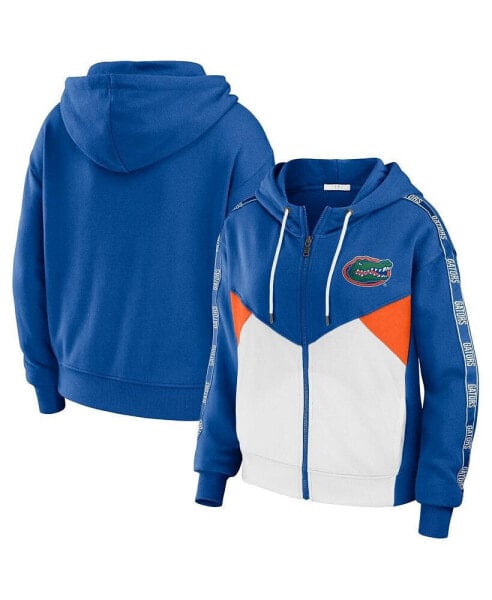 Women's Royal Florida Gators Colorblock Full-Zip Hoodie Jacket