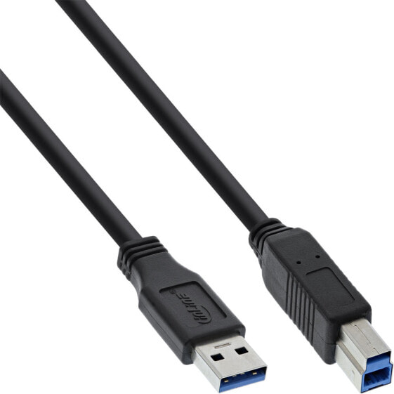 InLine USB 3.2 Gen.1 Cable Type A male / Type B male - black - 1m