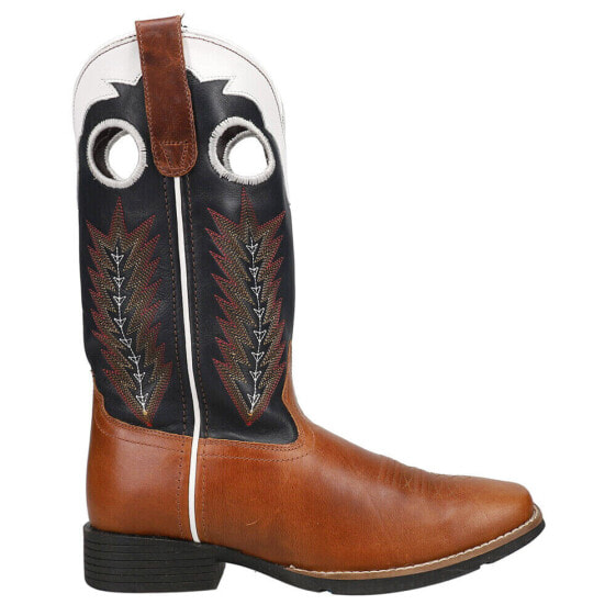 Roper James TooledInlay Square Toe Cowboy Mens Blue, Brown Casual Boots 09-020-