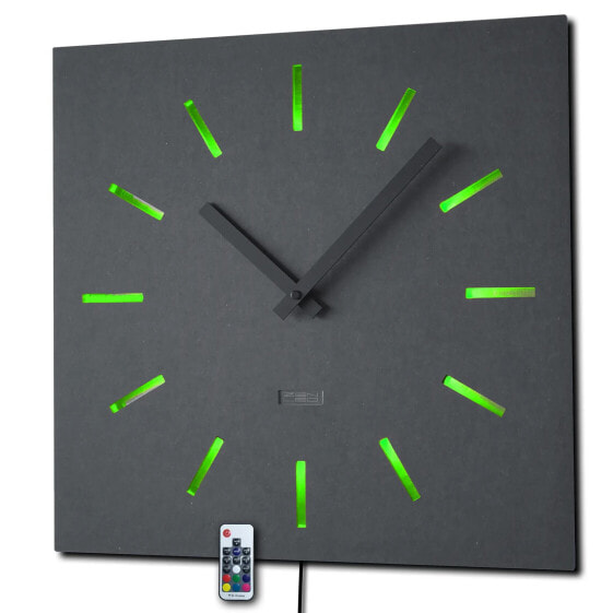 LED Wanduhr 3D ECKIG 40cm ALU farbig RGB