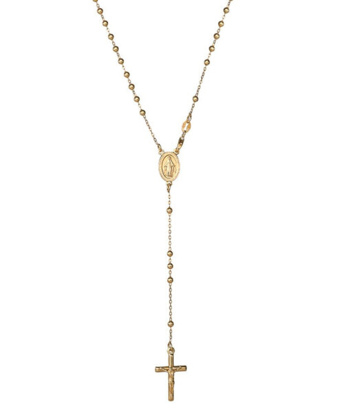Cross Rosary 21-1/4" Lariat Necklace in 18k Gold-Plated Sterling Silver, Created for Macy's
