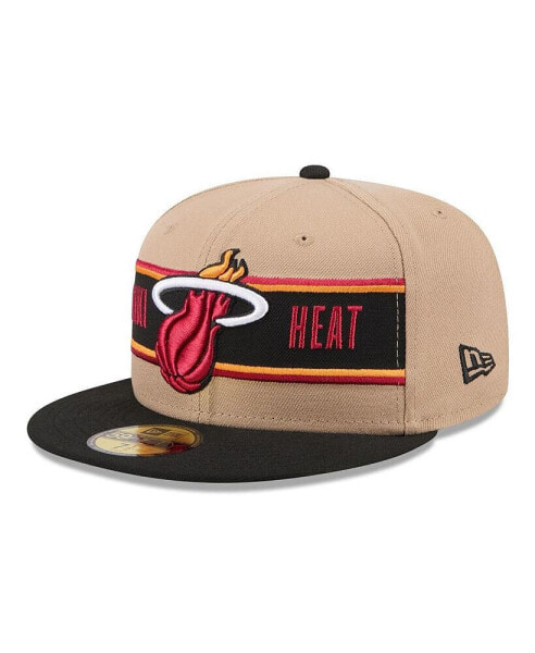 Men's Tan/Black Miami Heat 2024 NBA Draft 59FIFTY Fitted Hat