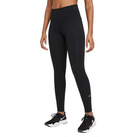 Женские леггинсы спортивные с завышенной талией черные Nike