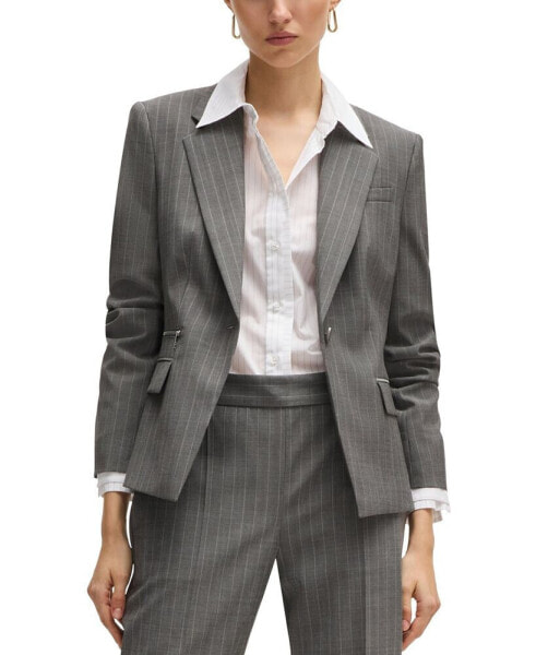 Women's Striped Slim-Fit Blazer