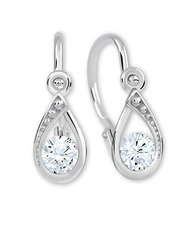 Charming white gold earrings with clear crystals 236 001 01016 07