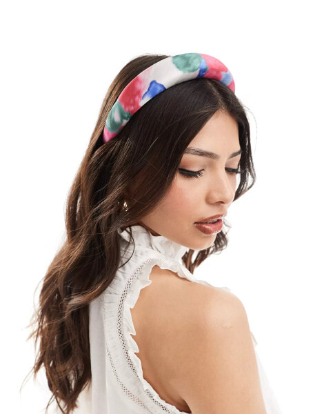 Vero Moda headband in bright watercolour print