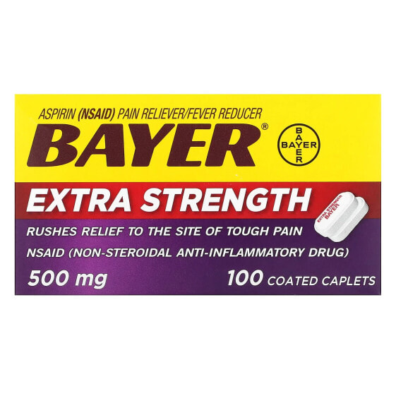 Extra Strength Aspirin, 500 mg, 100 Coated Caplets