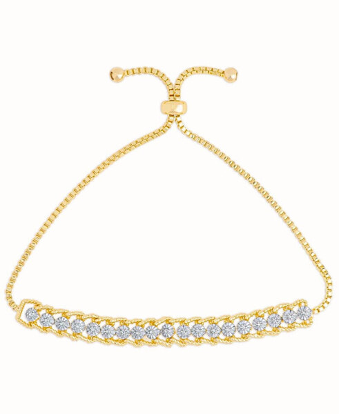 Браслет Macy's Diamond Accent Rope Edge Adjusta