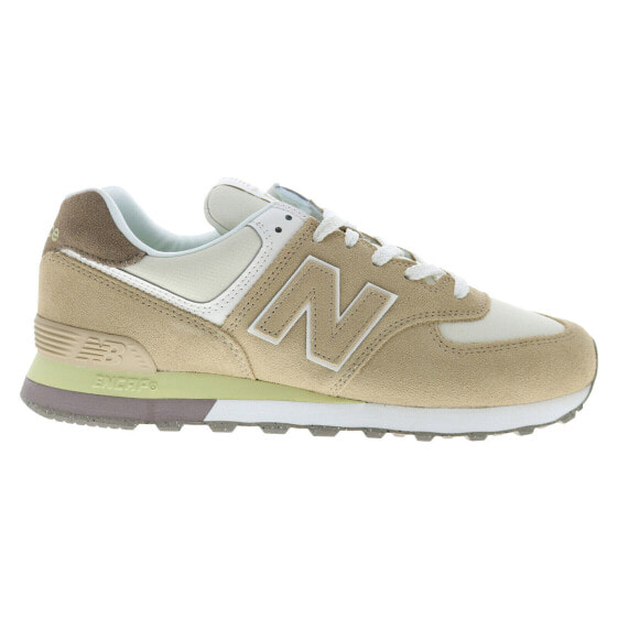 New Balance 574 U574SBW Mens Beige Suede Lace Up Lifestyle Sneakers Shoes