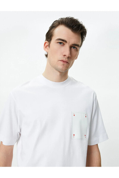 Футболка Koton Oversize Heart Print Bike Collar Short Sleeve