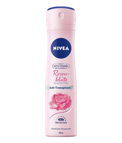 NIVEA Rose Blossom Deodorant Spray (150 ml), Antiperspirant Protects 48 Hours from Sweat and Body Odour, with Elegant Rose Petal Fragrance